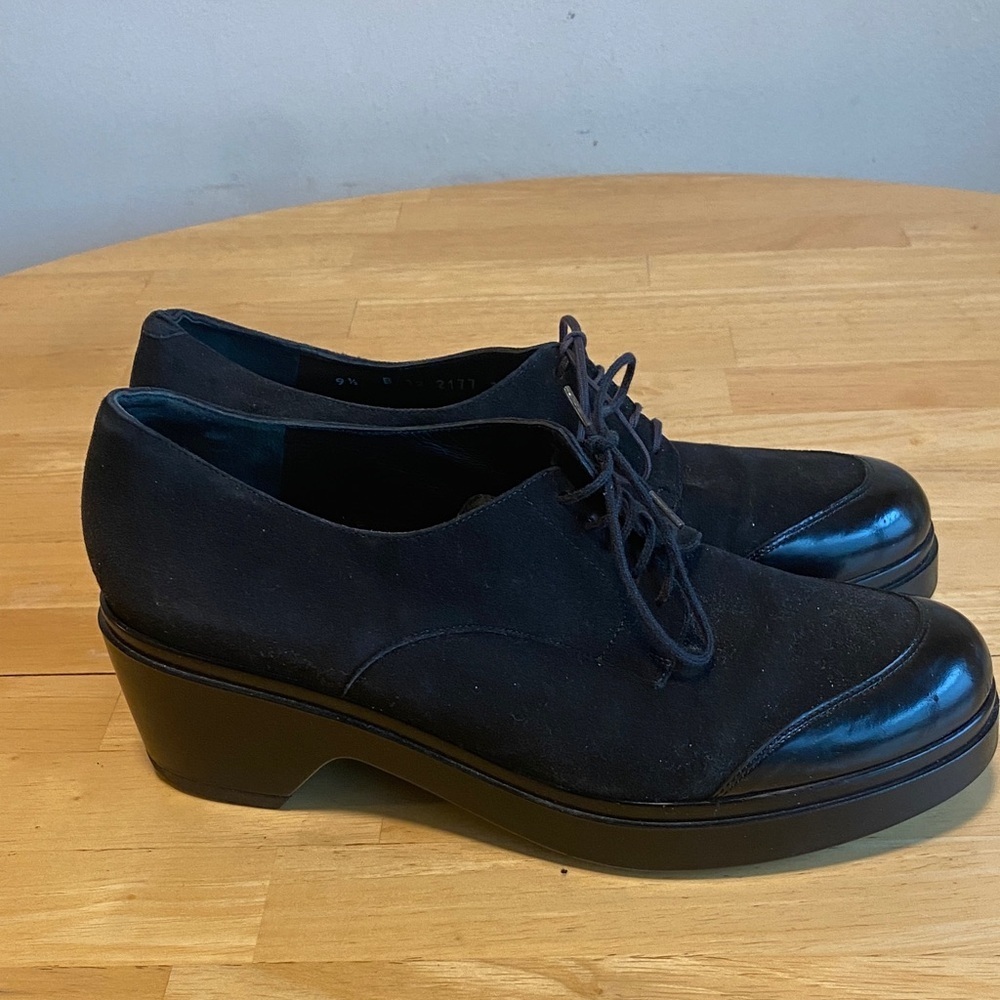 Robert Clergerie Suede Voel Platform Oxfords Size 10 - Picture 5 of 12